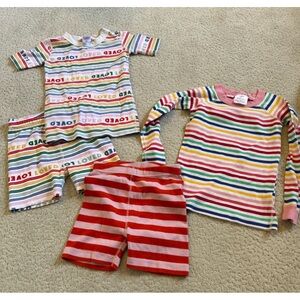Hanna Andersson Kids Pajama Bundle - Multicolor Stripes Colorful Rainbow Prints